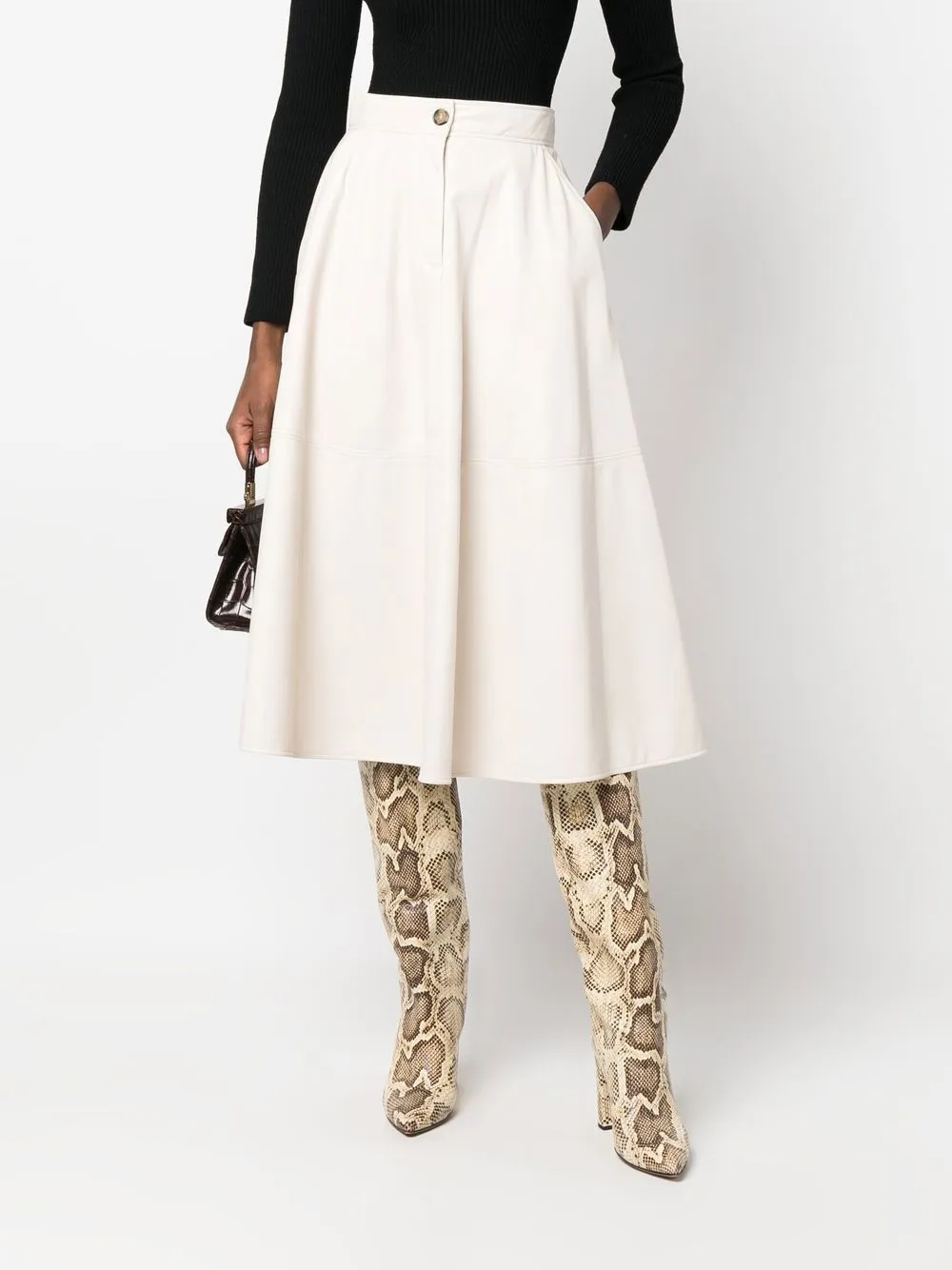 

MSGM high-waisted A-line skirt - Neutrals