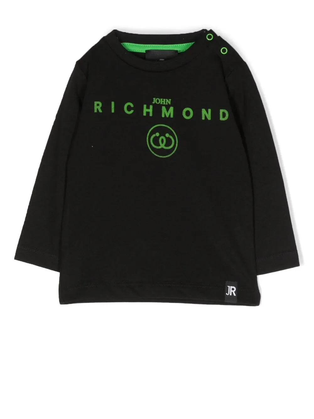 

John Richmond Junior playera con logo estampado - Negro