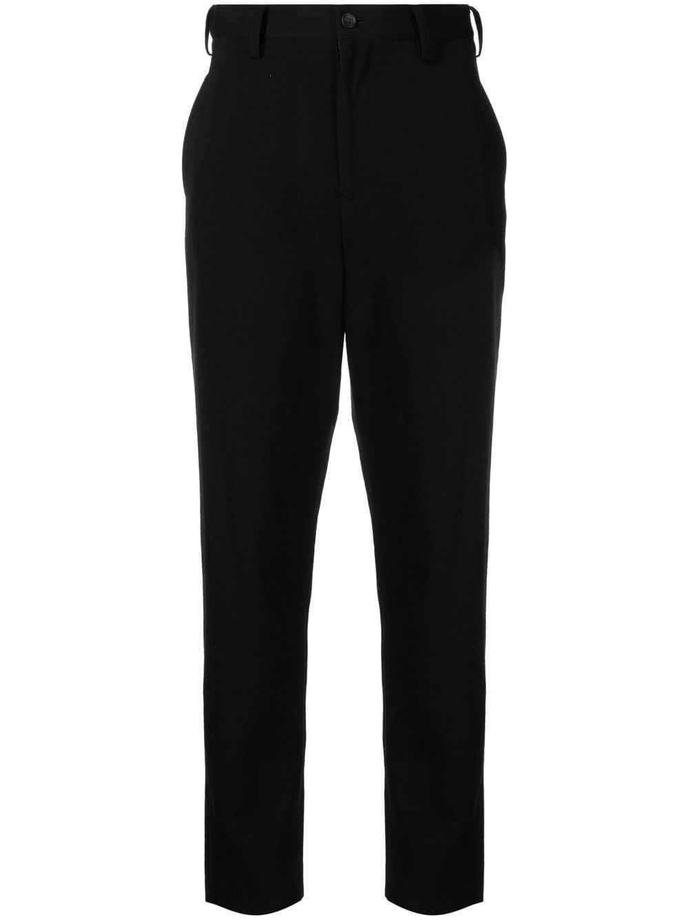 straight-leg wool trousers