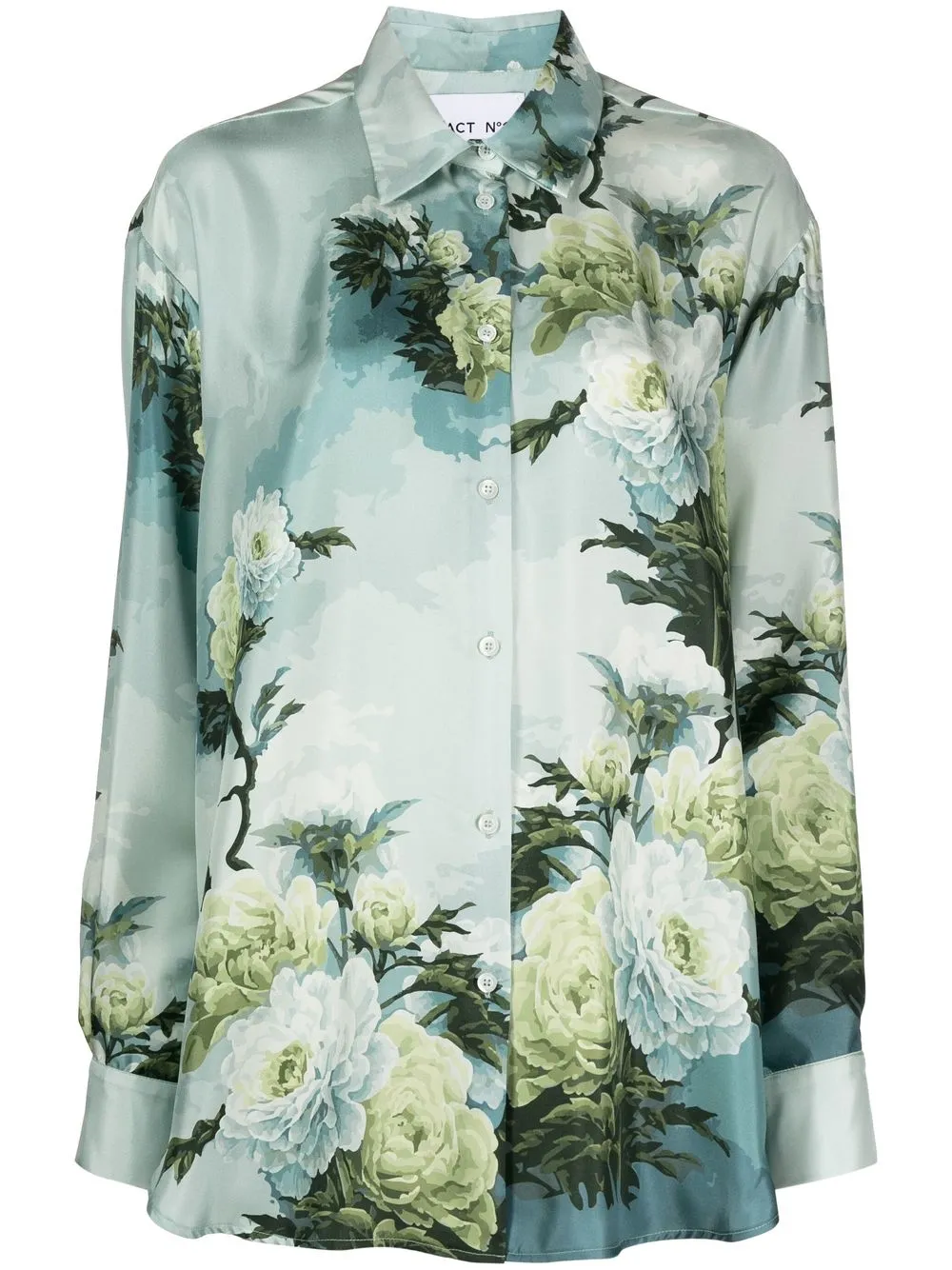 

Act N°1 camisa de seda con estampado floral - Verde