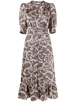 Sandro floral print outlet silk dress