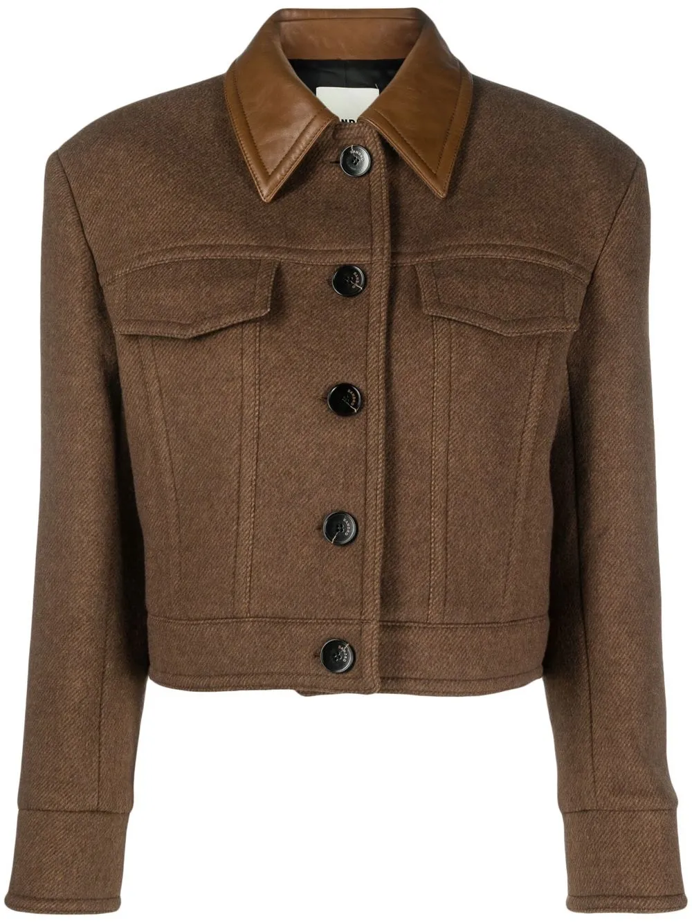 

SANDRO contrast collar jacket - Brown