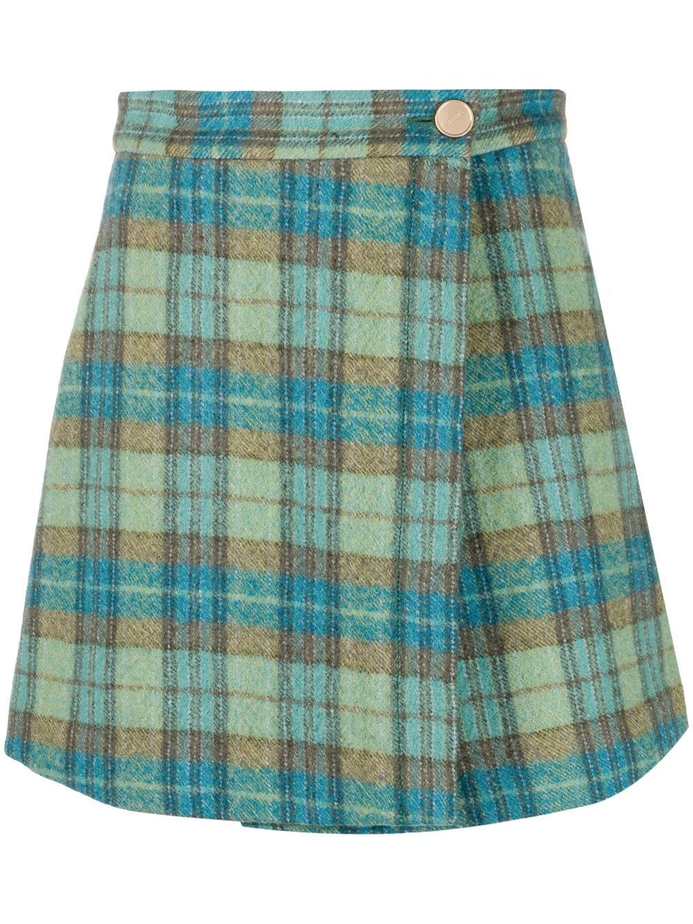 

SANDRO Darla checked wrap skirt - Blue