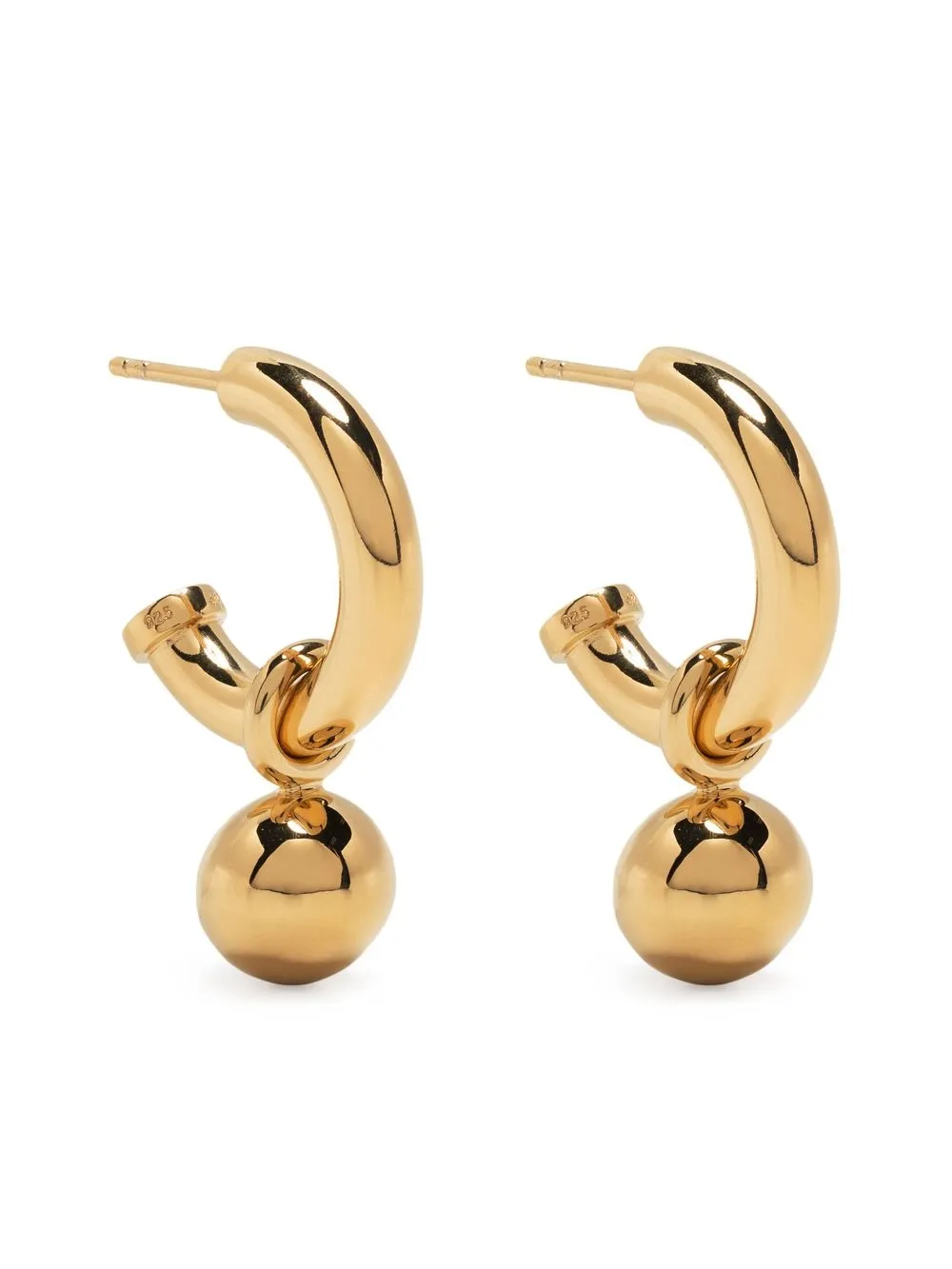 Monarc Gold Vermeil Scout Hoop And Ball Earrings