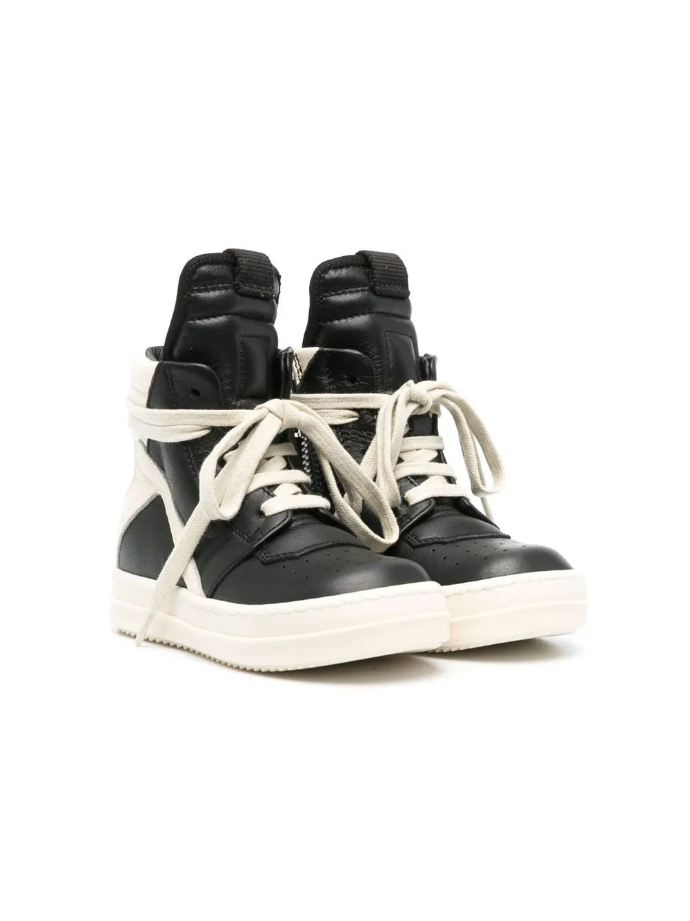 

Rick Owens Kids tenis altos con Geo - Negro