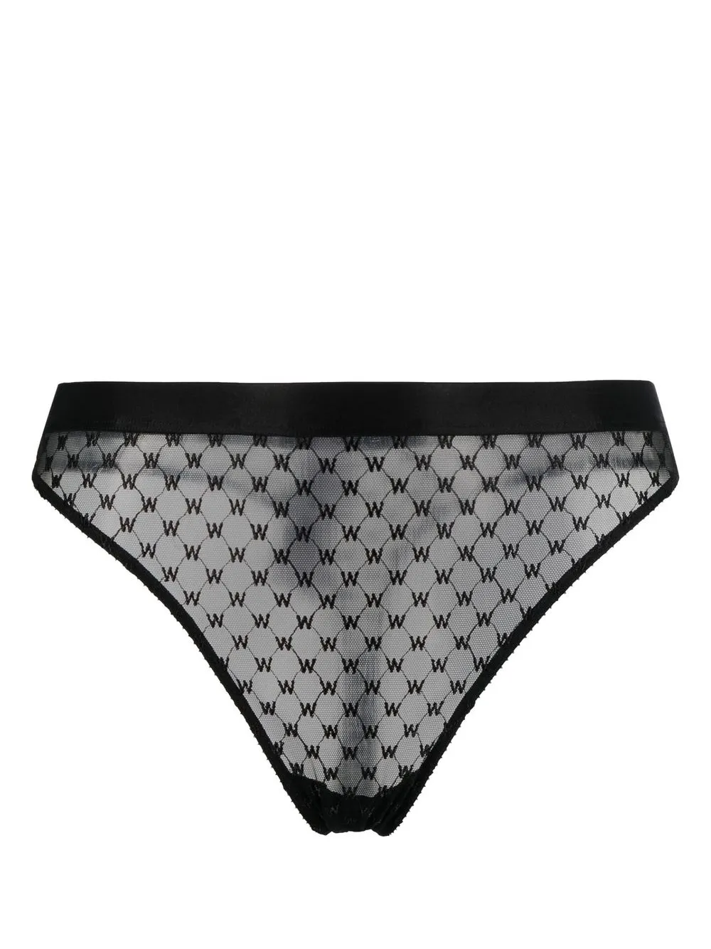 

Wolford sheer logo-print briefs - Black