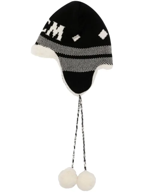 MCM bonnet à logo en intarsia