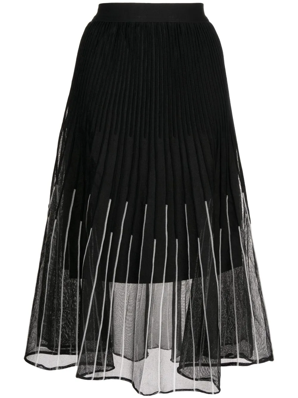 

izzue semi-sheer midi-skirt - Black