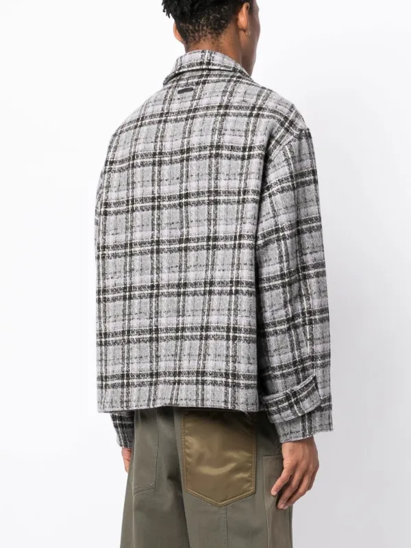 Grey hot sale checkered jacket