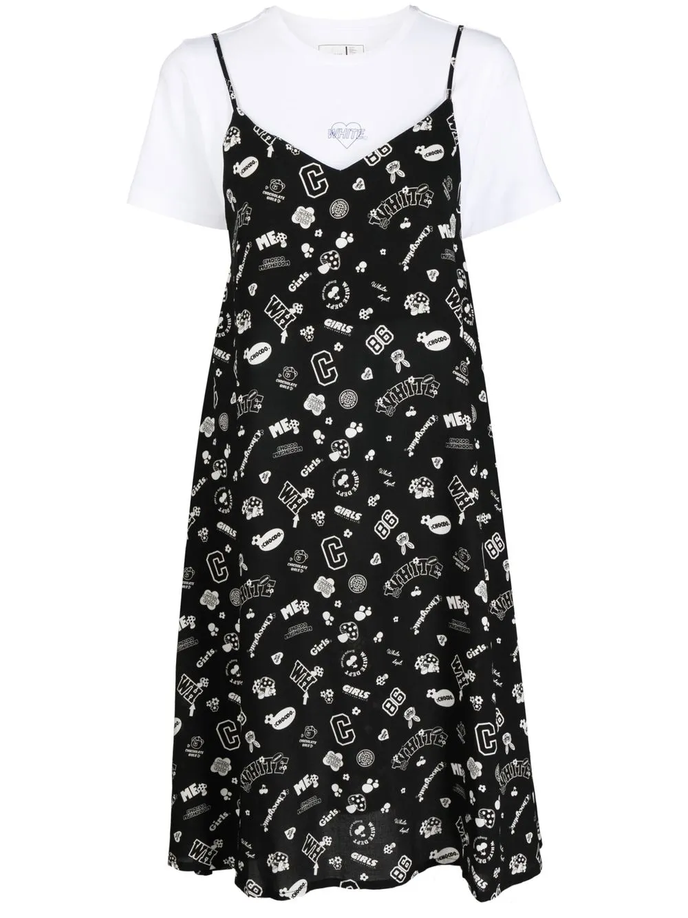 

CHOCOOLATE vestido con estampado gráfico - Negro