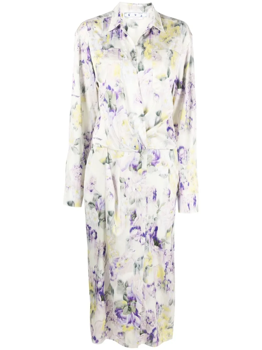

Off-White vestido con estampado floral - Verde