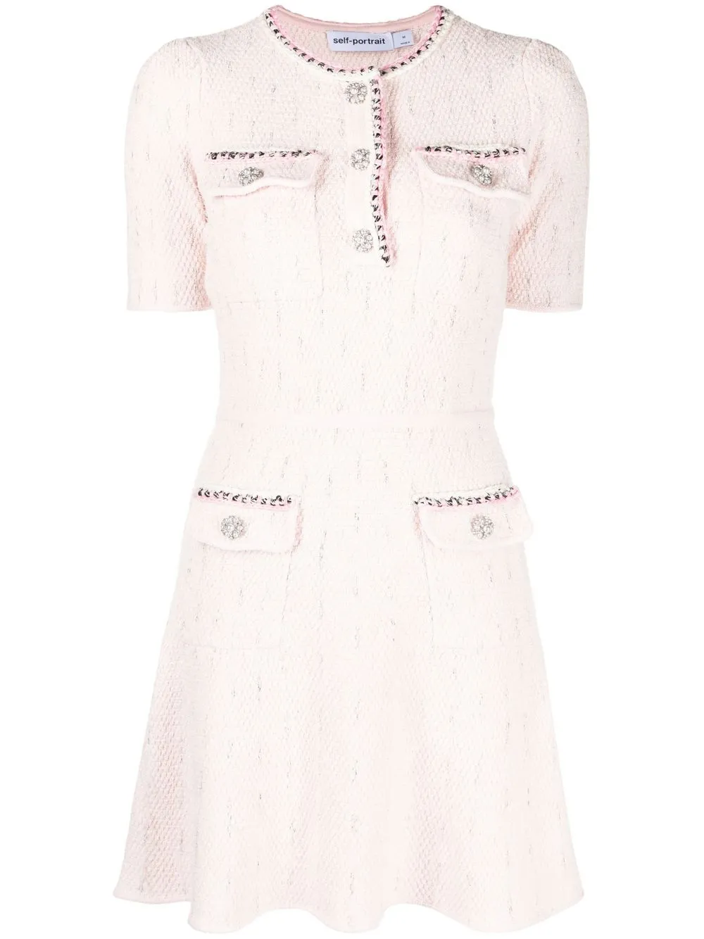 

Self-Portrait vestido con detalles de cristal - Rosado