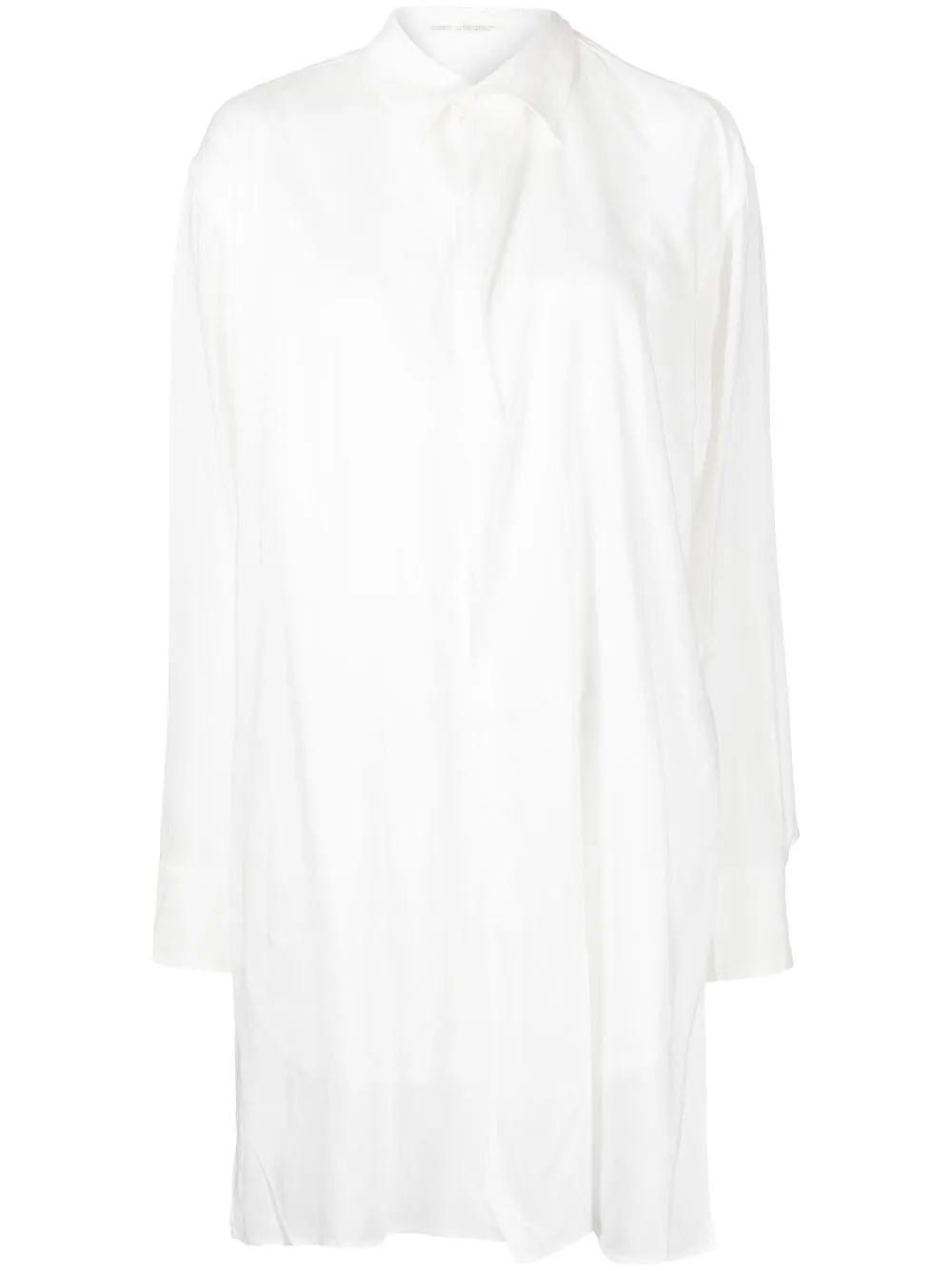 

Yohji Yamamoto camisa asimétrica de manga larga - Blanco