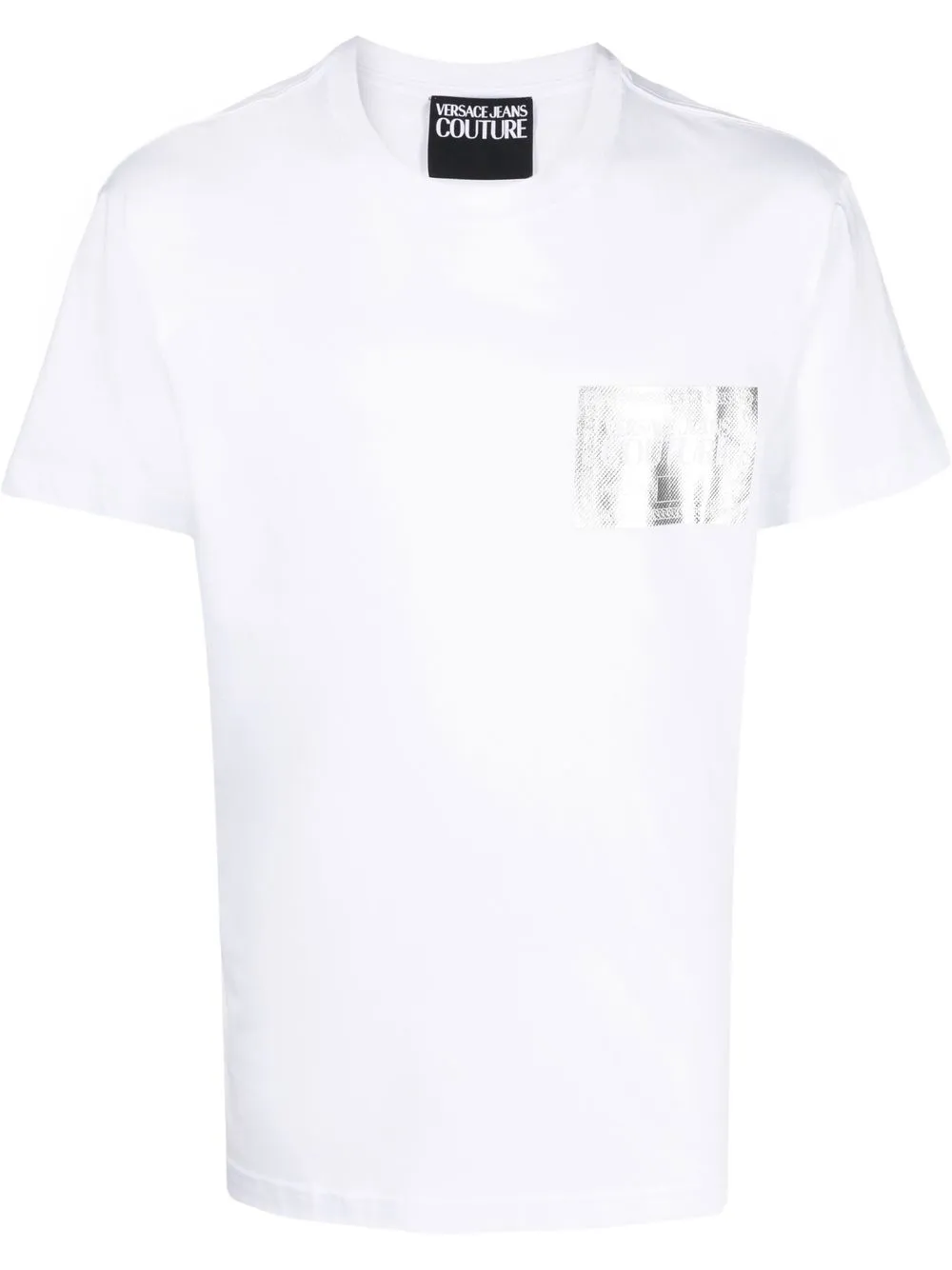 

Versace Jeans Couture playera con logo metalizado - Blanco