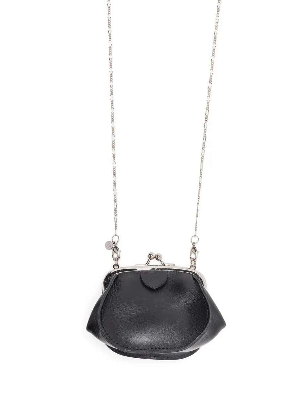 

Y's leather purse necklace - Black