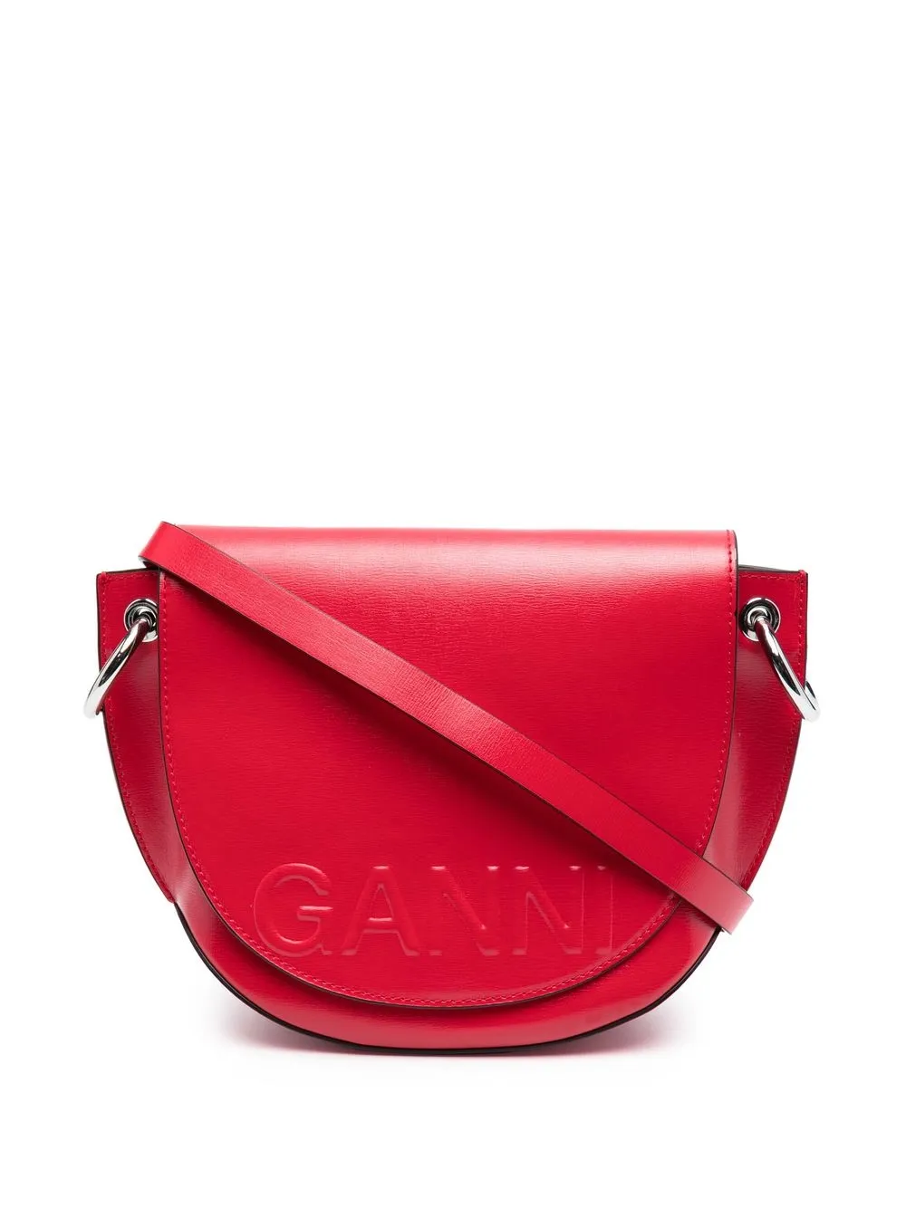 

GANNI bolsa de hombro con logo en relieve - Rojo