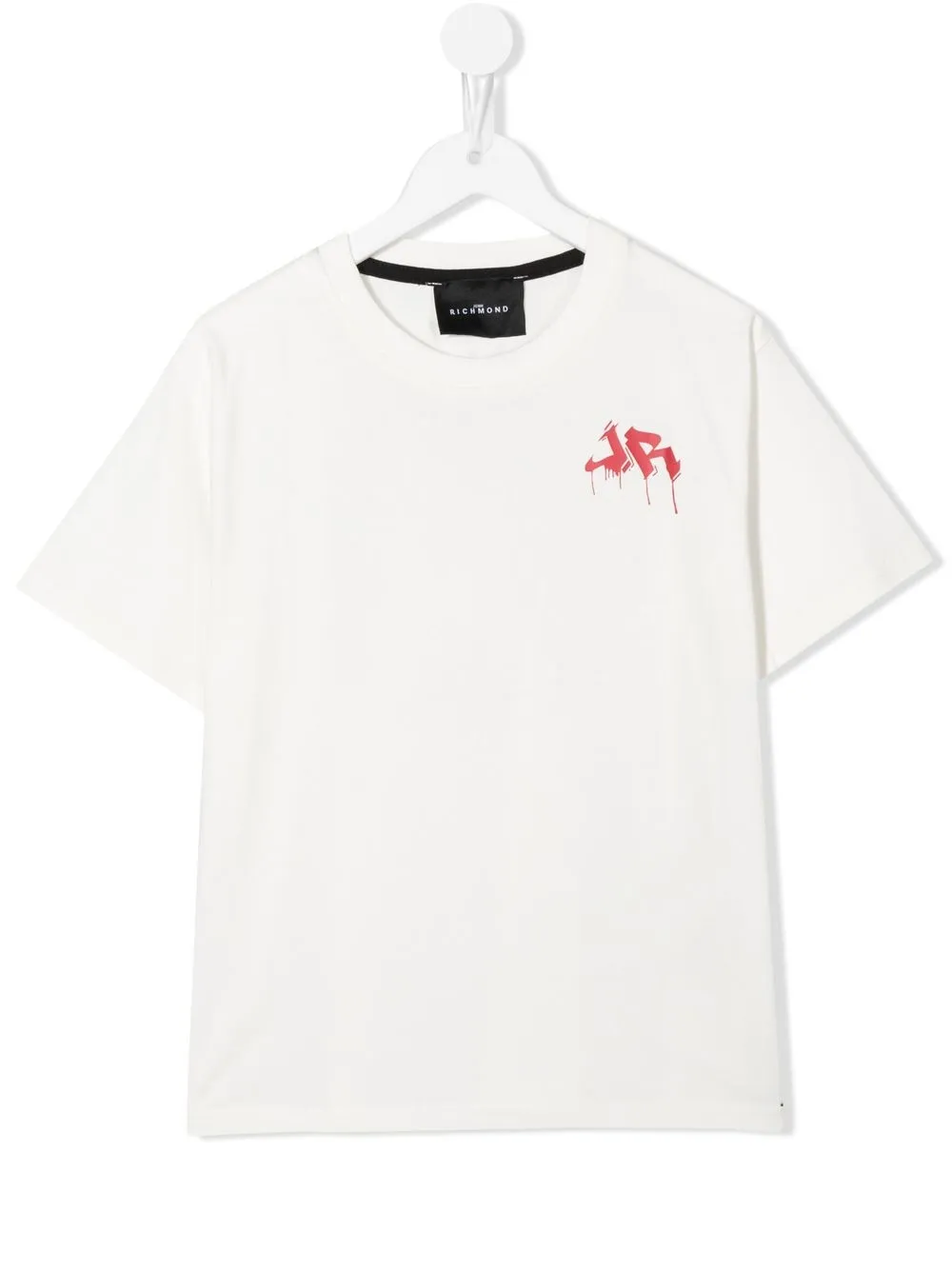 

John Richmond Junior playera con logo estampado estilo grafiti - Blanco