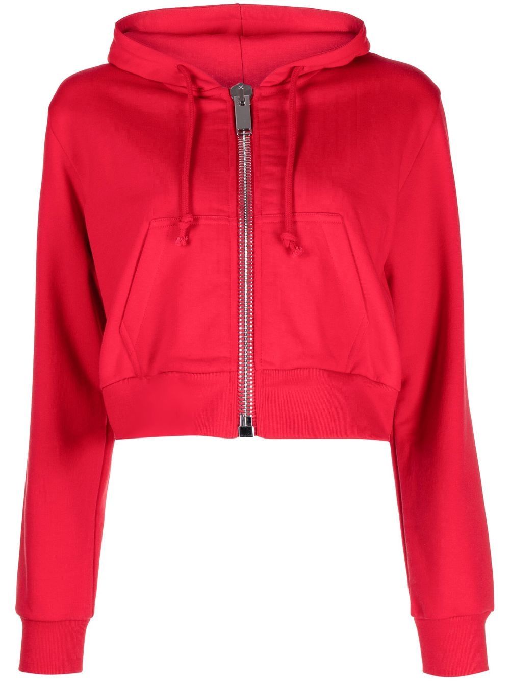 Red crop zip hoodie sale