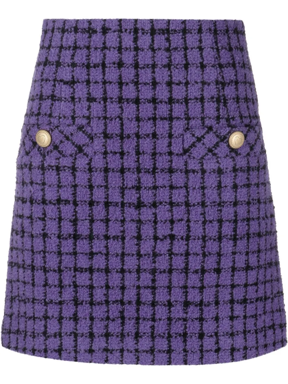 

SANDRO Clarinette checked tweed skirt - Purple