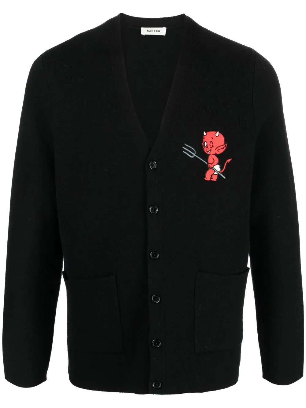 

SANDRO Hot Stuff appliqué-detail cardigan - Black