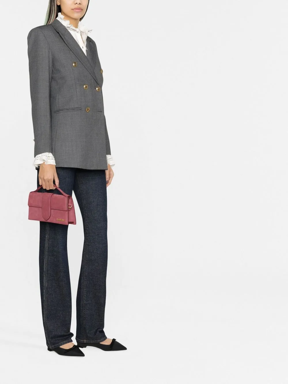 Sandro Ambroise Doublebreasted Jacket In Dark Grey ModeSens