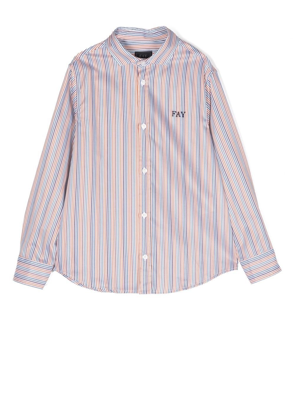 Fay Kids striped long-sleeve shirt - Blue