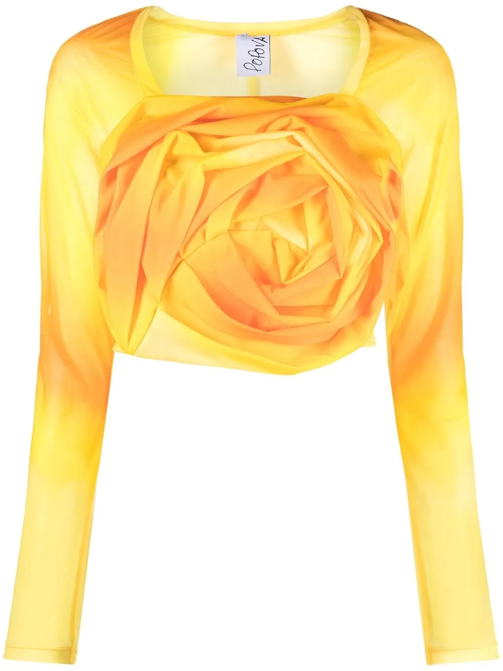 

Masha Popova gathered-detail long-sleeve top - Yellow