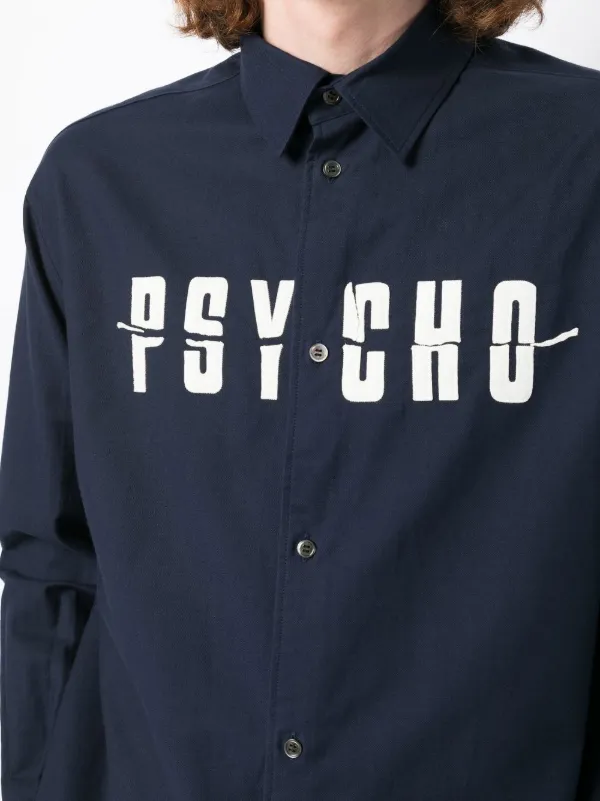 undercover 22aw psycho オックスフォードシャツ Undercover Psychoプリント シャツ | ブルー | FARFETCH JP