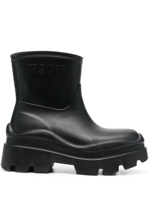 Bottines à logo embossé - MSGM - Modalova