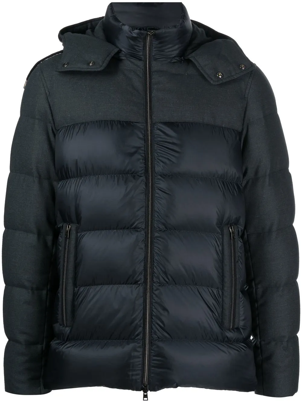 

Herno paneled hooded down jacket - Blue