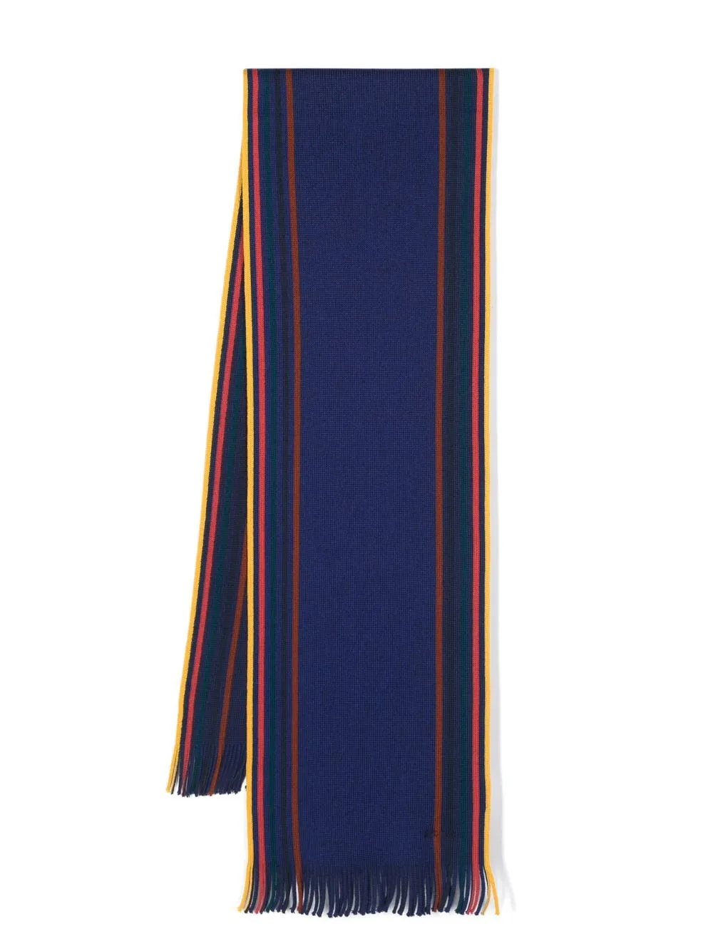 

Paul Smith stripe-detail fine-knit scarf - Blue