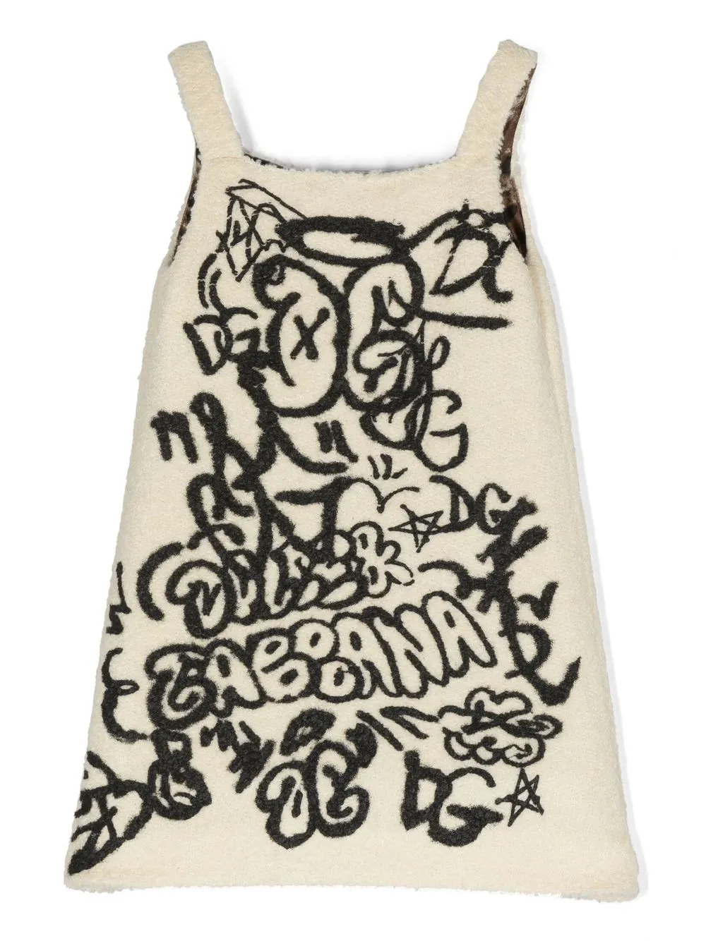 

Dolce & Gabbana Kids vestido ajustado con estampado de grafiti - Neutro