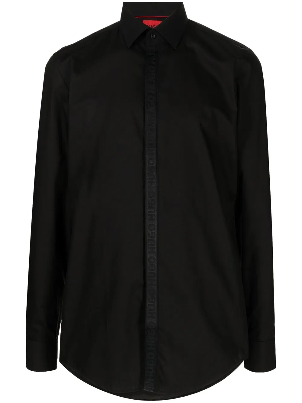 

HUGO contrasting-trim detail shirt - Black