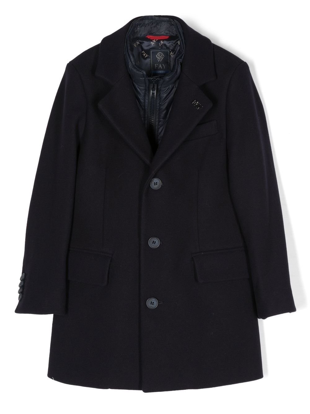 Fay Kids layered single-breasted coat - Blue