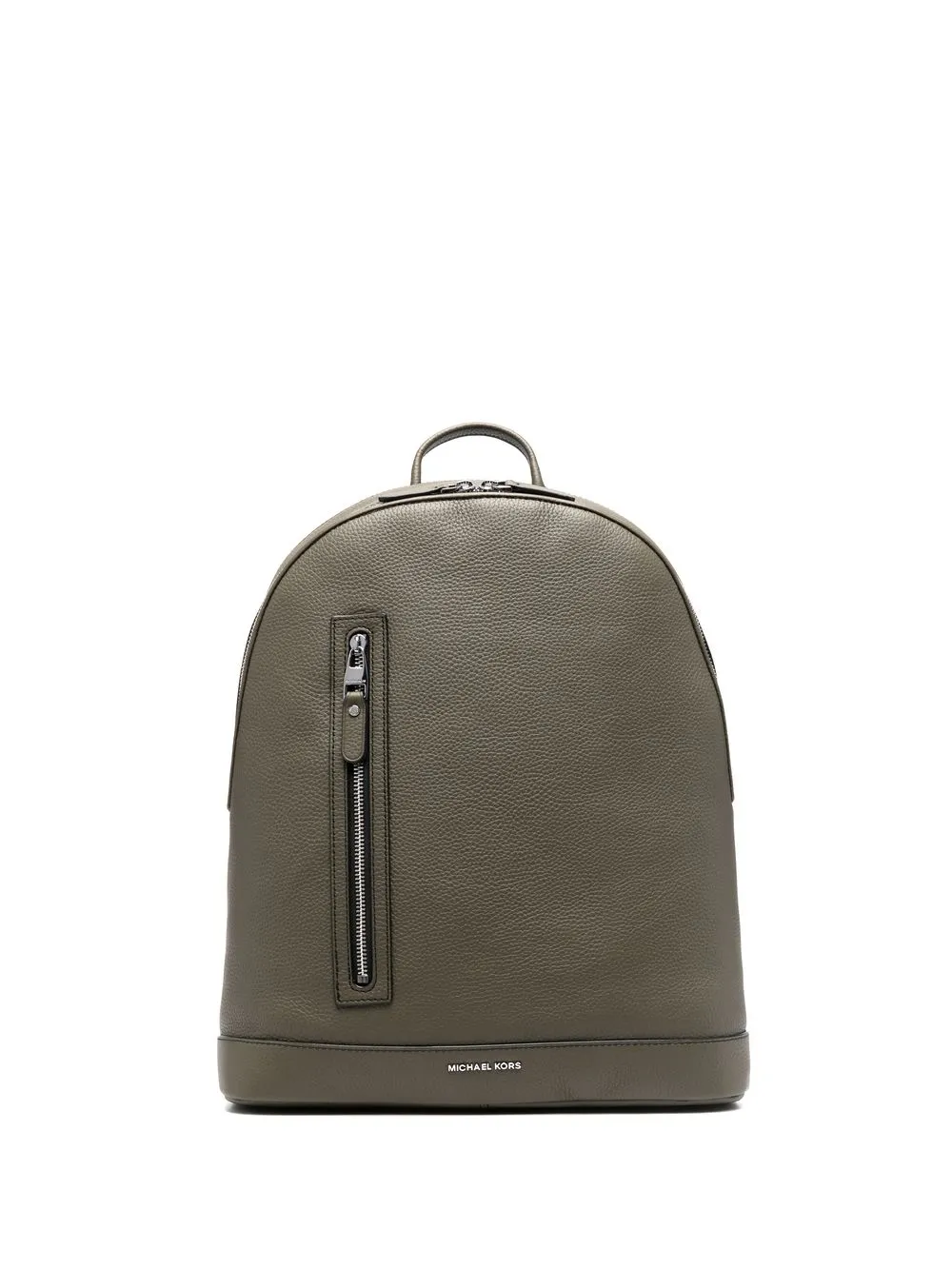 Michael Kors Logo-plaque Leather Backpack In Grün