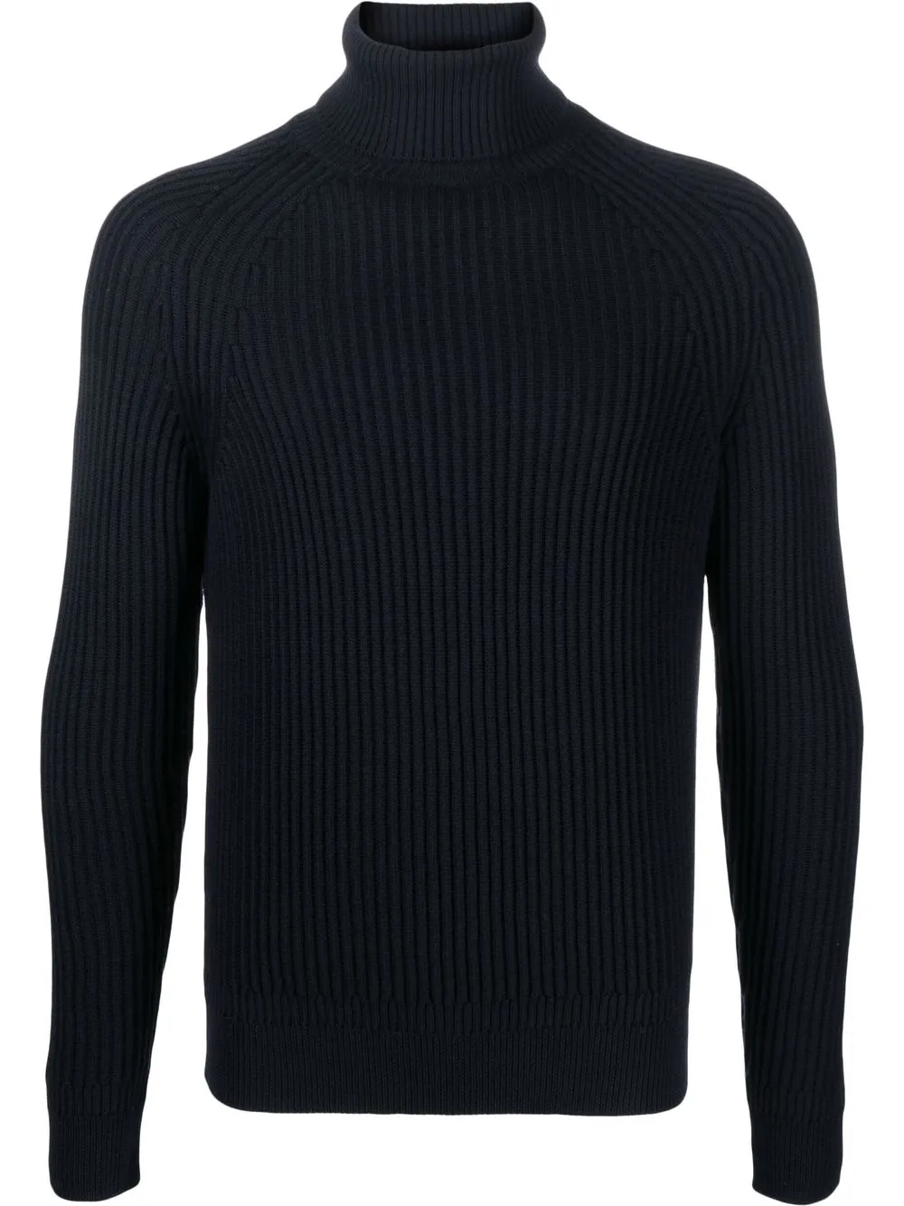 Zanone Virgin-wool Ribbed-knit Jumper In Blue