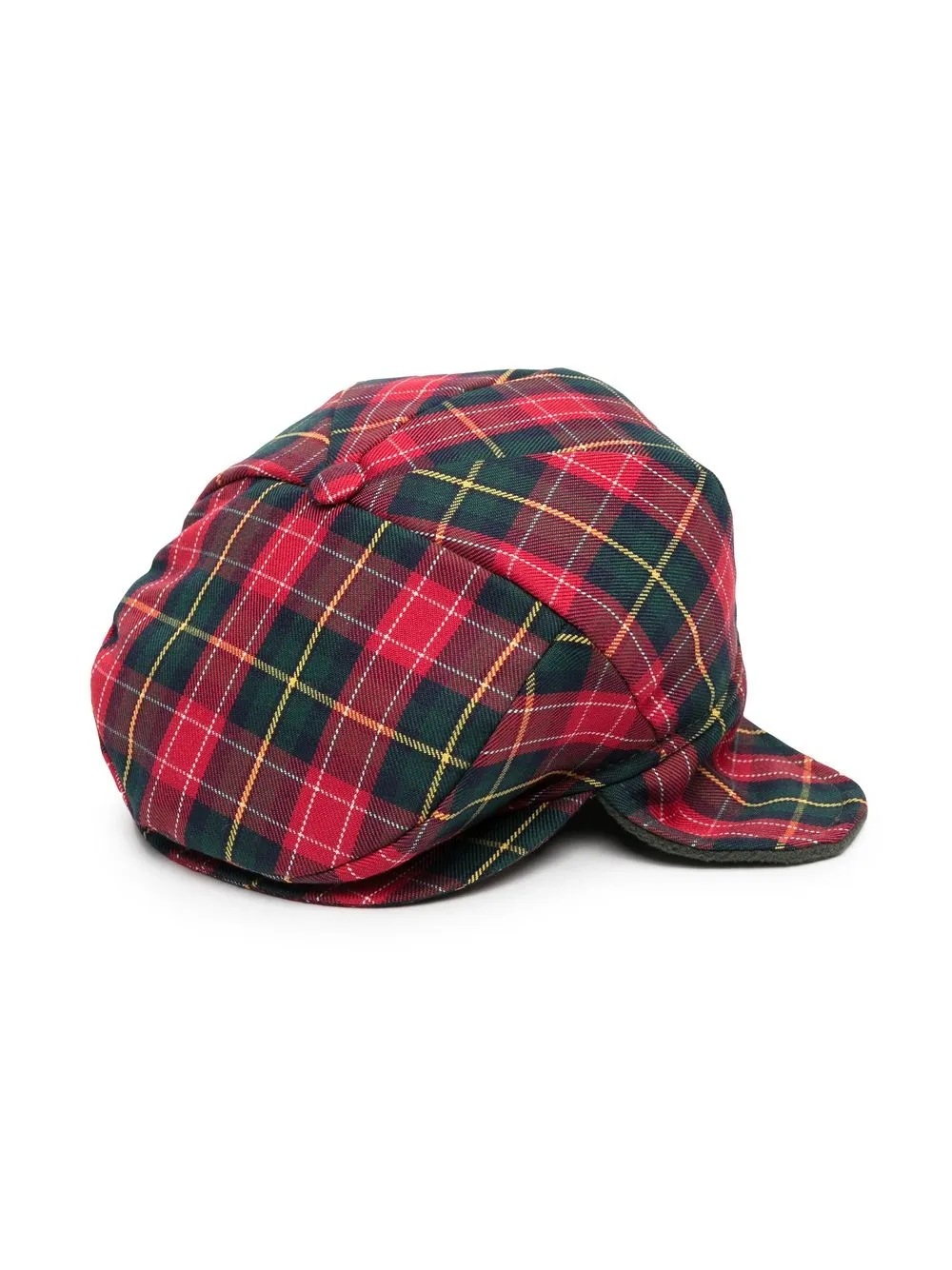 

Colorichiari plaid-check cap - Red