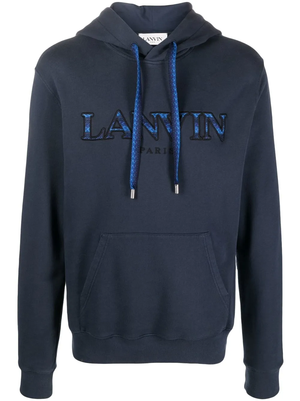 

Lanvin logo print cotton-jersey hoodie - Blue