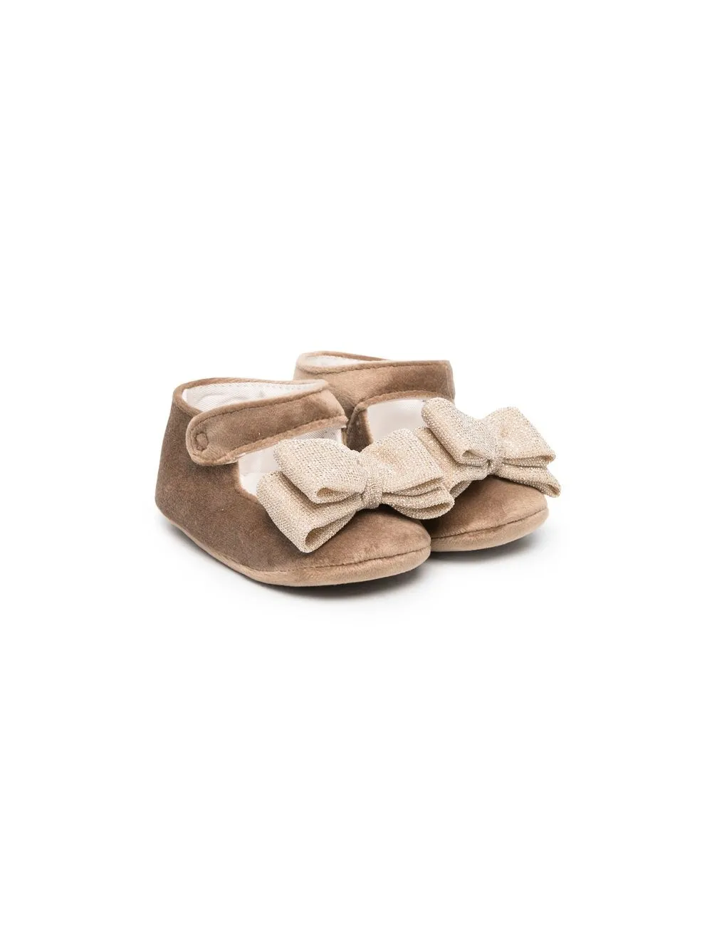 

Colorichiari velvet bow-detail ballerina shoes - Brown