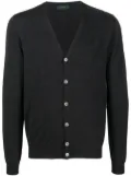 Zanone button-up knitted cardigan - Black