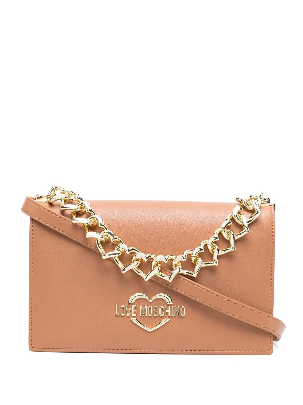 

Love Moschino tote con detalle de cadena y corazón - Marrón