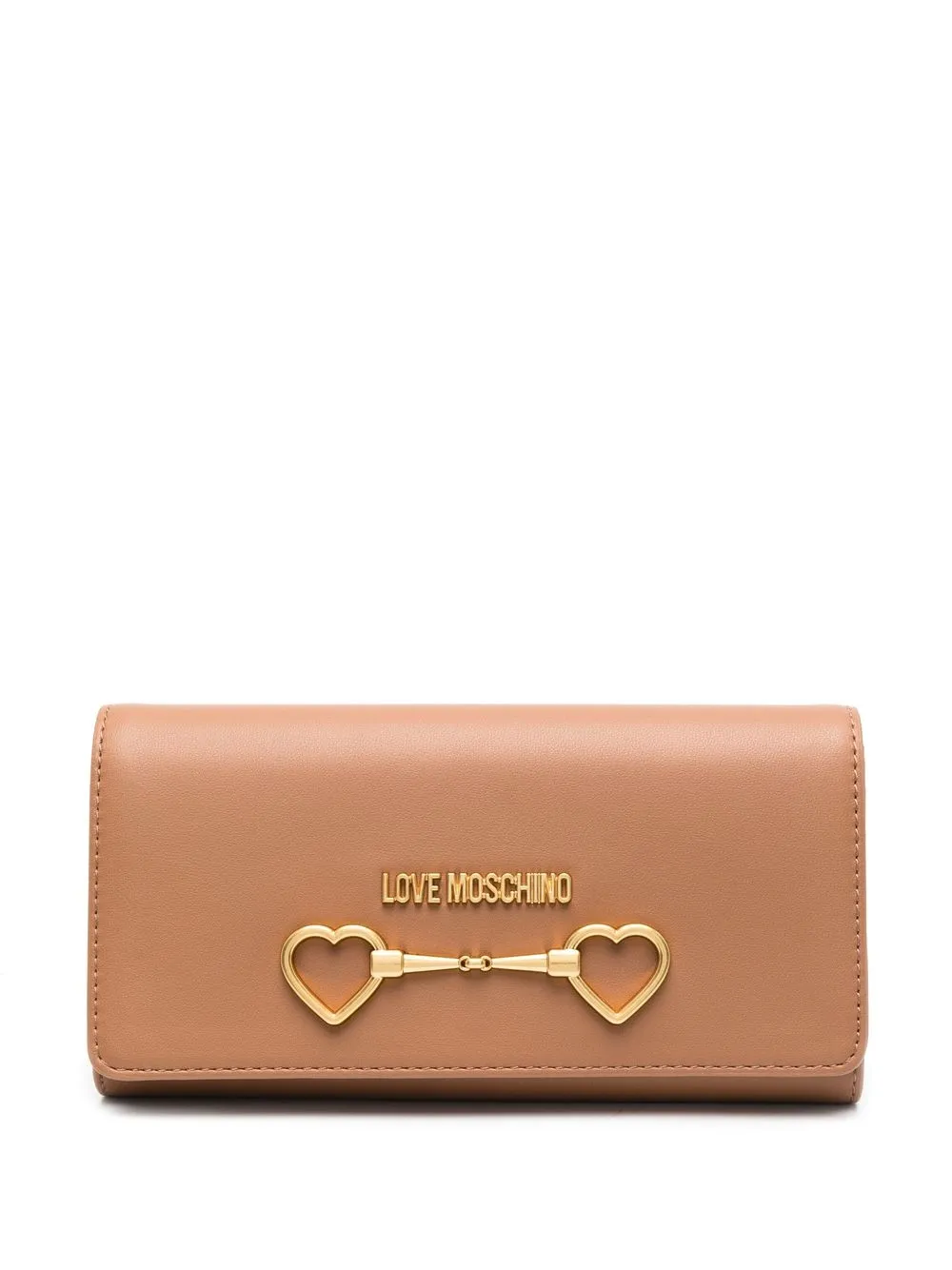 

Love Moschino logo-plaque leather wallet - Neutrals