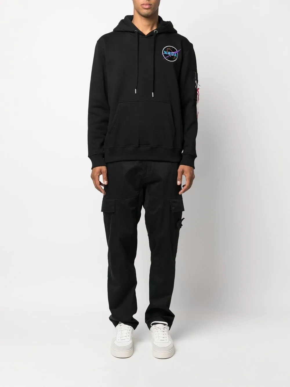 Alpha Industries Graphic-print Hoodie In Black