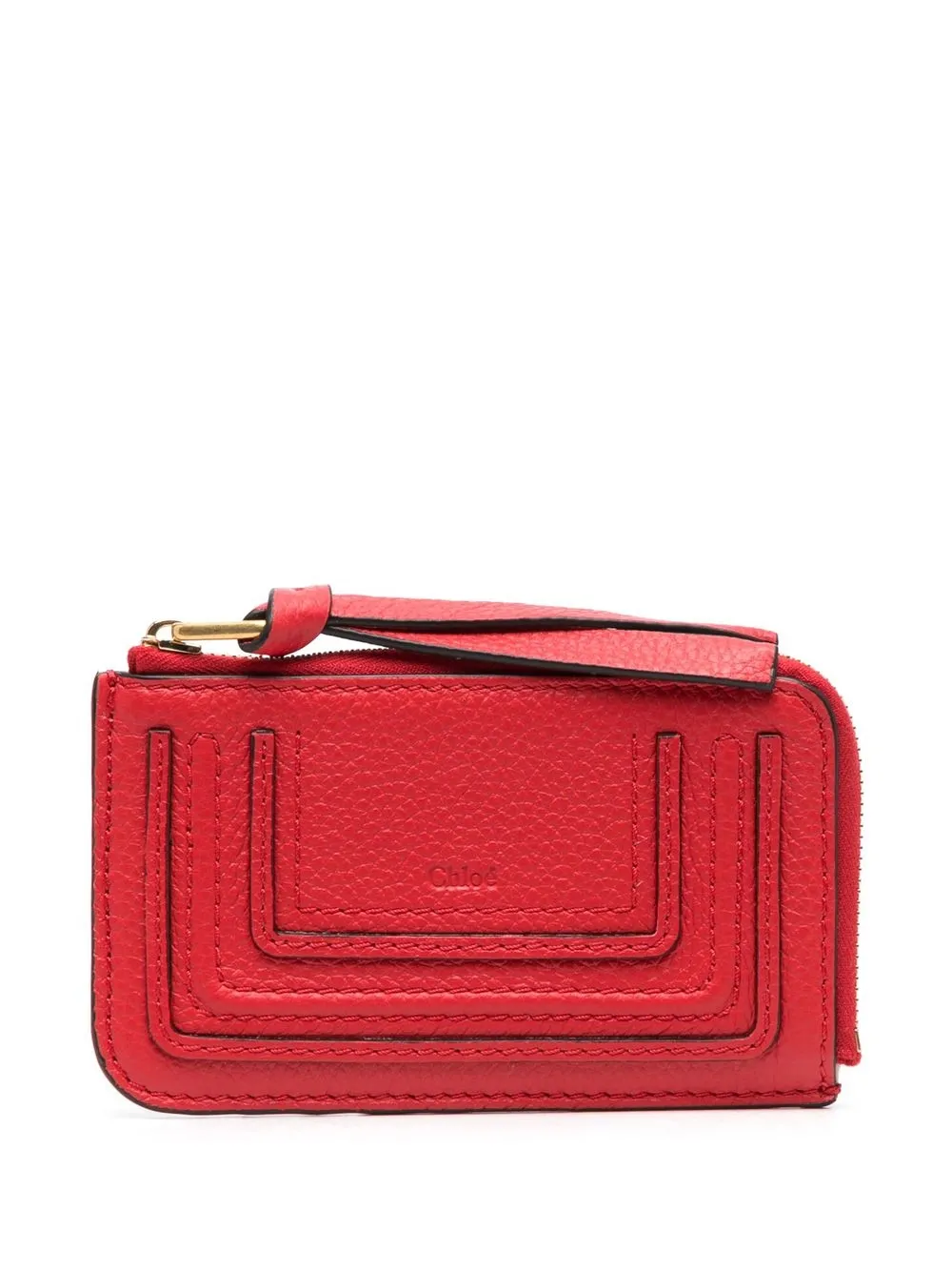 

Chloé debossed-logo leather wallet - Red