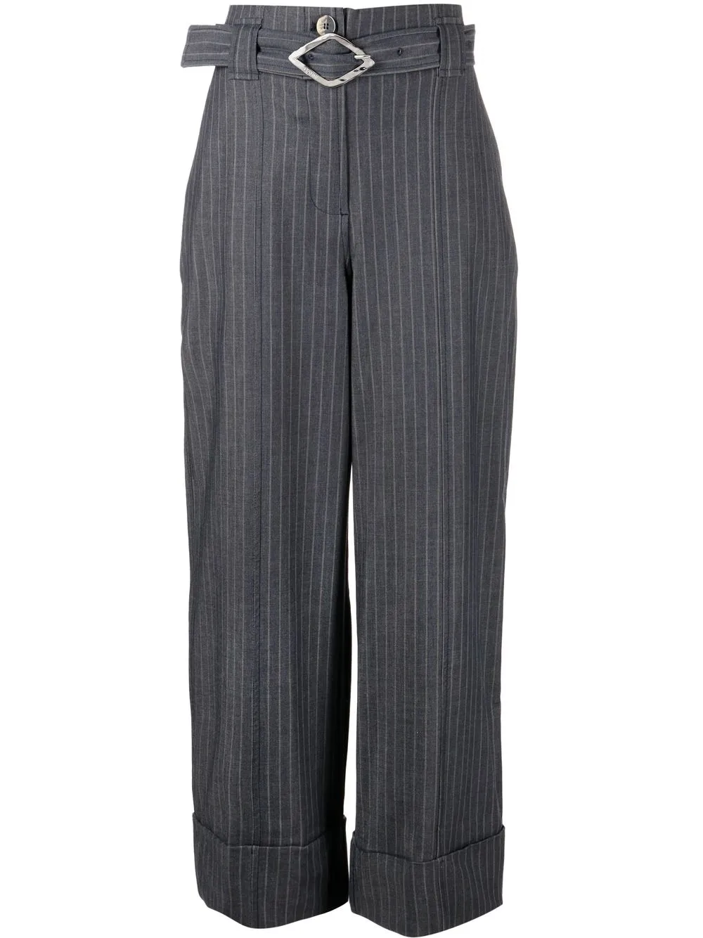 

GANNI pinstriped wide-leg trousers - Blue