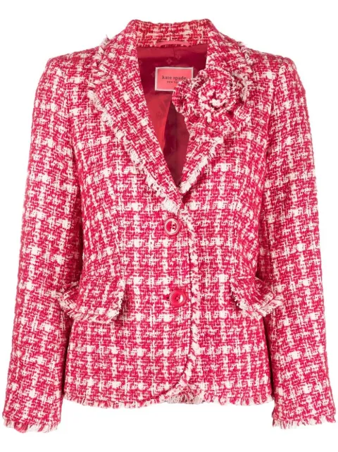 Kate Spade check-plaid Tweed Blazer 