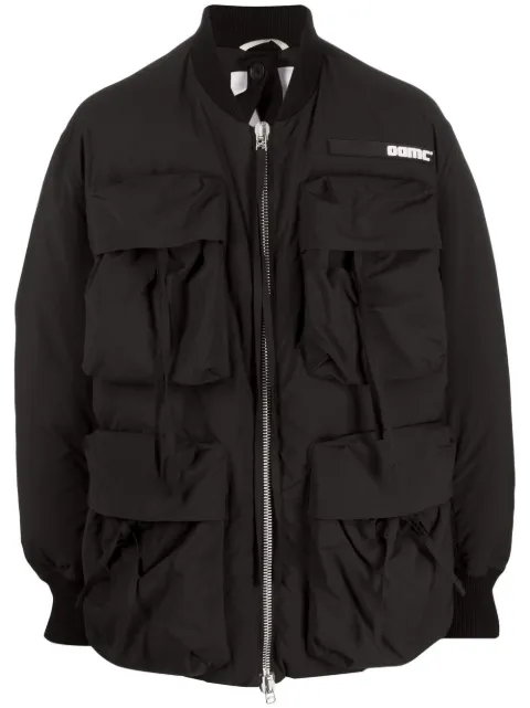 OAMC logo-patch zip-up padded coat 