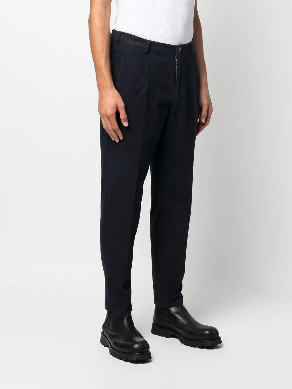 Tapered-Leg Cotton Trousers