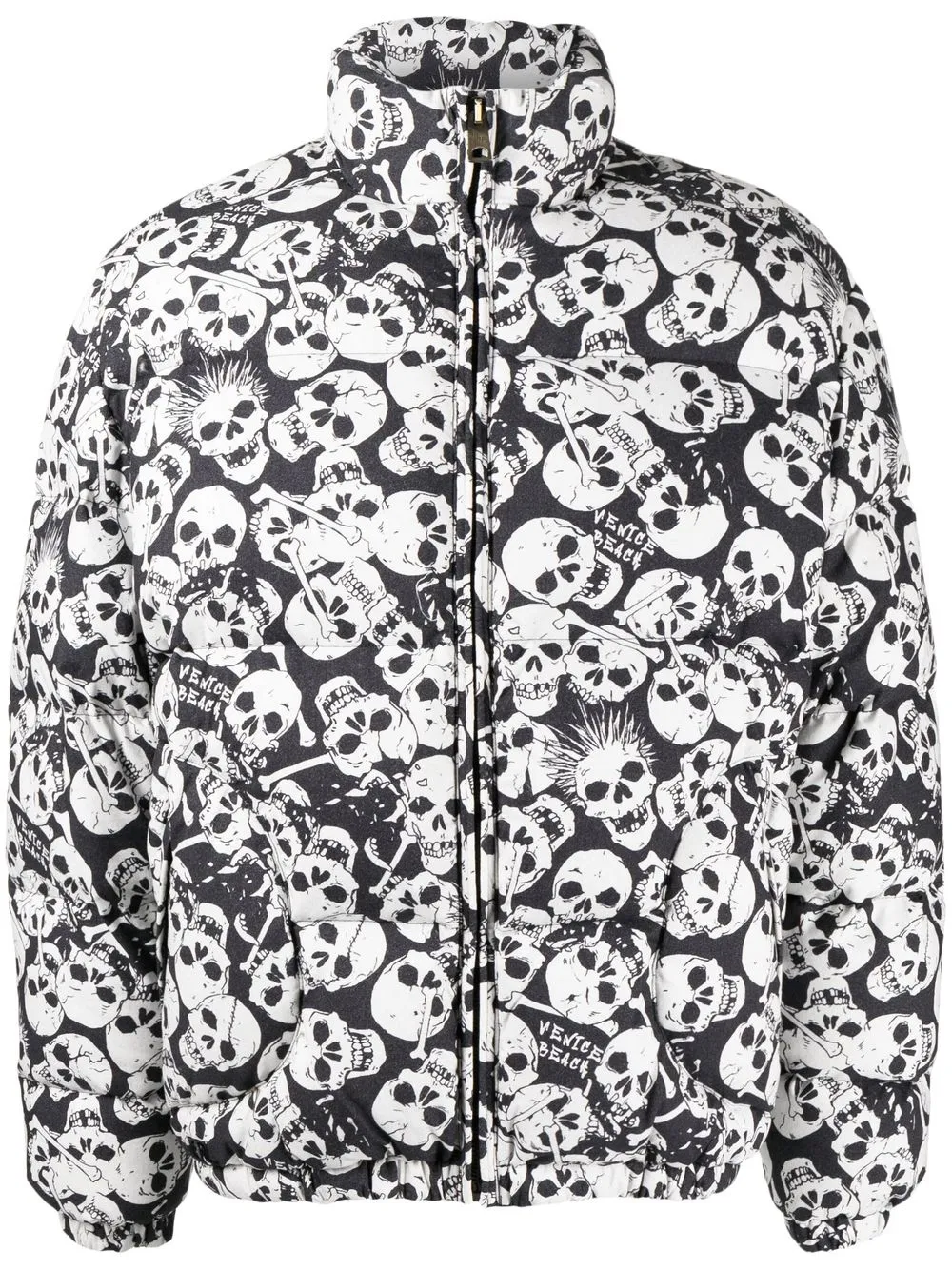 

ERL skull-print hooded padded jacket - Black