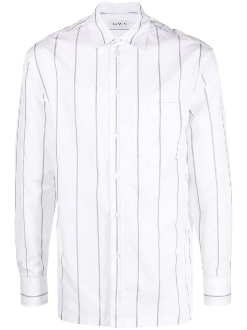 

Lanvin striped patch-pocket shirt - White